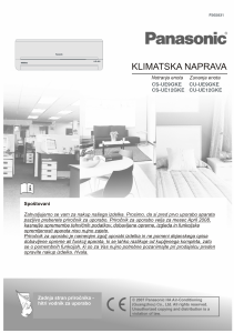 Priročnik Panasonic CS-UE12GKE Klimatska naprava