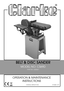 Manual Clarke CS 6-9D Belt Sander