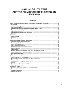 Manual Electrolux EMS2340 Cuptor cu microunde