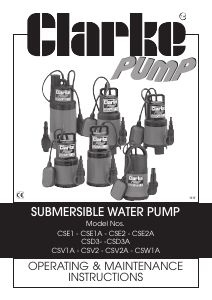 Handleiding Clarke CSE 1 Waterpomp