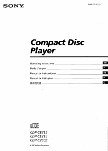 Mode d’emploi Sony CDP-C260Z Lecteur CD