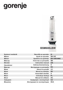 Manual Gorenje BSM600LBW Blender