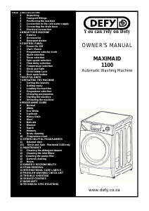 Handleiding Defy Maximaid 1100 Wasmachine