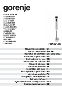 Manuale Gorenje HBX601XG Frullatore a mano