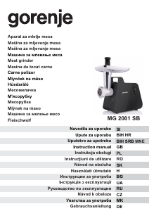 Manual Gorenje MG2001SB Meat Grinder
