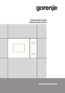 Bedienungsanleitung Gorenje BM201SG3DBG Mikrowelle
