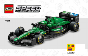 Manuál Lego set 77245 Speed Champions Závodní auto Aston Martin Aramco F1 AMR24