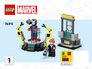 Rokasgrāmata Lego set 76315 Super Heroes Iron Man laboratorija: Bruņu zāle