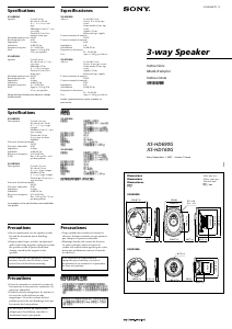 Mode d’emploi Sony XS-HD690G Haut-parleur voiture