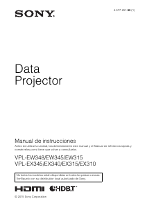 Manual de uso Sony VPL-EX315 Proyector