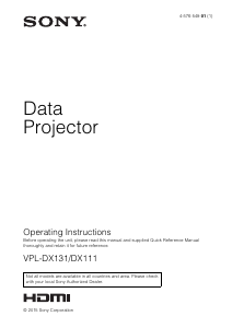 Handleiding Sony VPL-DX131 Beamer