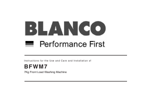 Handleiding Blanco BFWM7 Wasmachine