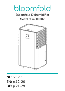 Bedienungsanleitung Bloomfold BF002 Luftentfeuchter