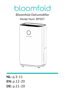 Bedienungsanleitung Bloomfold BF007 Luftentfeuchter
