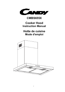 Manual Candy CMBS655X Cooker Hood