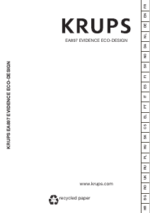 Εγχειρίδιο Krups EA8968E0 Evidence Eco-Design Μηχανή καφέ