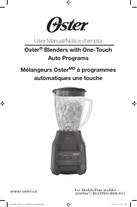 Mode d’emploi Oster BLSTPEG-BD0-033 Blender