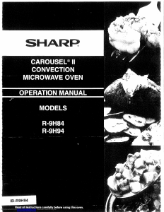 Manual Sharp R-9H94 Carousel II Microwave