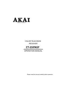 Manual Akai CT-2107ASF Televizor