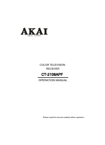 Manual Akai CT-2108APF Televizor