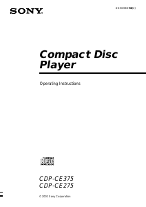 Bruksanvisning Sony CDP-CE275 CD-spelare