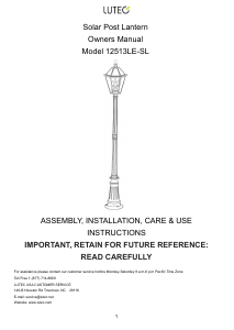 Mode d’emploi Lutec 12513LE-SL Lampe