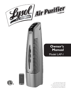 Handleiding Lysol LAP-1 Luchtreiniger