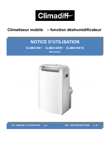 Mode d’emploi Climadiff CLIMA10K1 Climatiseur