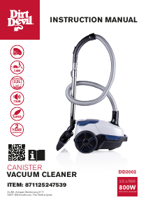 Kullanım kılavuzu Dirt Devil DD2002 Elektrikli süpürge