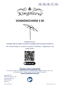 Bedienungsanleitung Kingsleeve 108775 Sonnenschirm