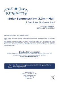 Bedienungsanleitung Kingsleeve 107014 Mali Sonnenschirm