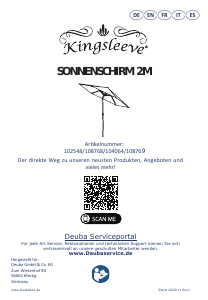 Bedienungsanleitung Kingsleeve 108768 Sonnenschirm