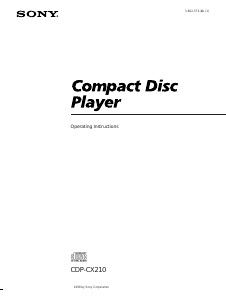 Bruksanvisning Sony CDP-CX210 CD-spelare