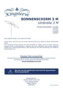 Bedienungsanleitung Kingsleeve 102497 Sonnenschirm