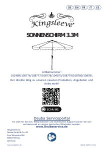 Bedienungsanleitung Kingsleeve 108778 Sonnenschirm