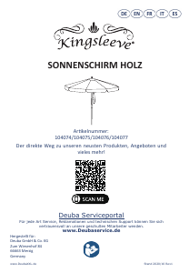 Bedienungsanleitung Kingsleeve 108783 Sonnenschirm
