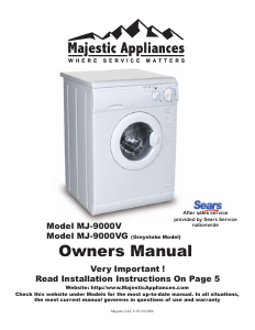 Bruksanvisning Majestic Appliances MJ-9000V Tvättmaskin