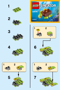 Manual Lego set 30476 Creator Happy turtle