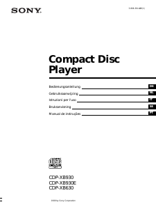 Bruksanvisning Sony CDP-XB630 CD-spelare