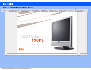 Mode d’emploi Philips 190P5EG Moniteur LCD