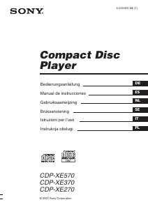 Manual de uso Sony CDP-XE270 Reproductor de CD