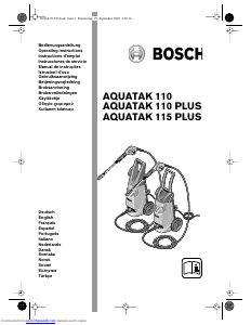 Manual Bosch Aquatak 110 Máquina de limpeza a alta pressão