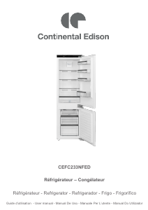 Mode d’emploi Continental Edison CEFC233NFED Réfrigérateur combiné