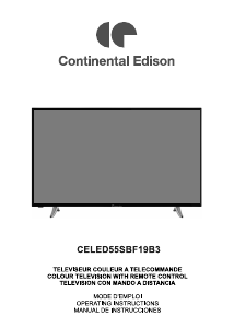 Manual de uso Continental Edison CELED55SBF19B3 Televisor de LED