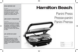 Mode d’emploi Hamilton Beach 38544 Grill