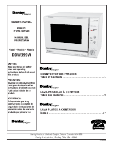 Manual Danby DDW399W Dishwasher