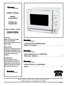 Manual de uso Danby DDW399W Lavavajillas