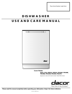 Manual Dacor ED24 Dishwasher