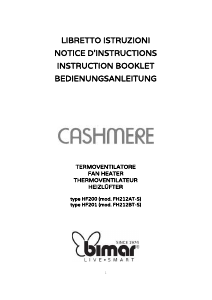 Manuale Bimar HF201 Cashmere Termoventilatore