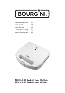 Bedienungsanleitung Bourgini 12.5000.01.00 Sandwich Maker XXL Kontaktgrill